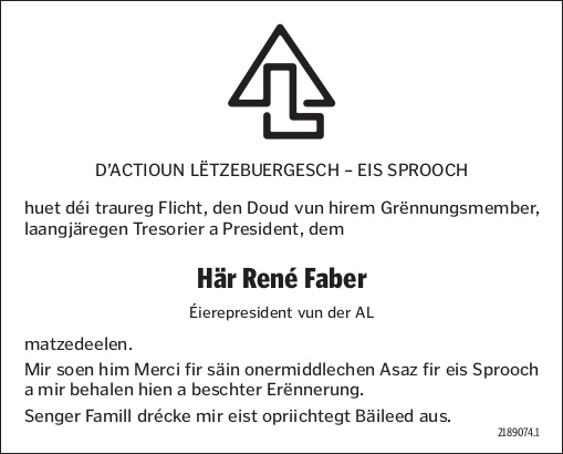 Doudesannonce René Faber